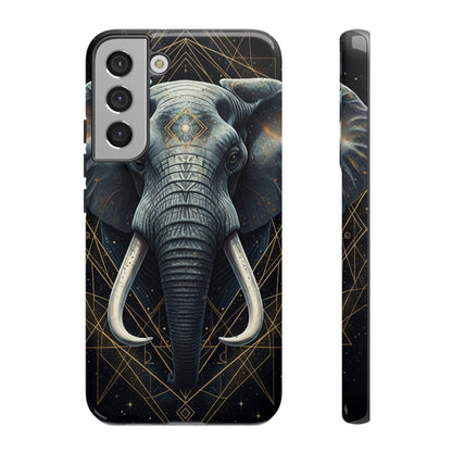 Elephant Mandala Phone Case – Black and Gold Spiritual Elephant Tough Protective Case