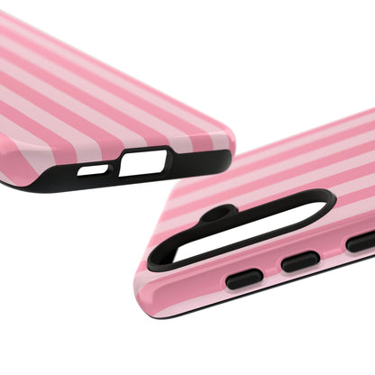 Pink Stripe Phone Case – Pastel Coquette Aesthetic Tough Protective Case