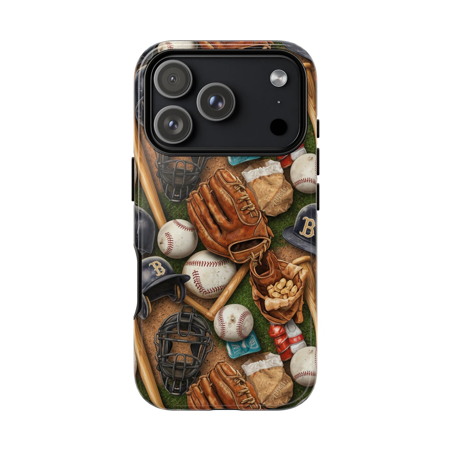Baseball Gear Collage Phone Case – Vintage Baseball Equipment Sports Tough Case