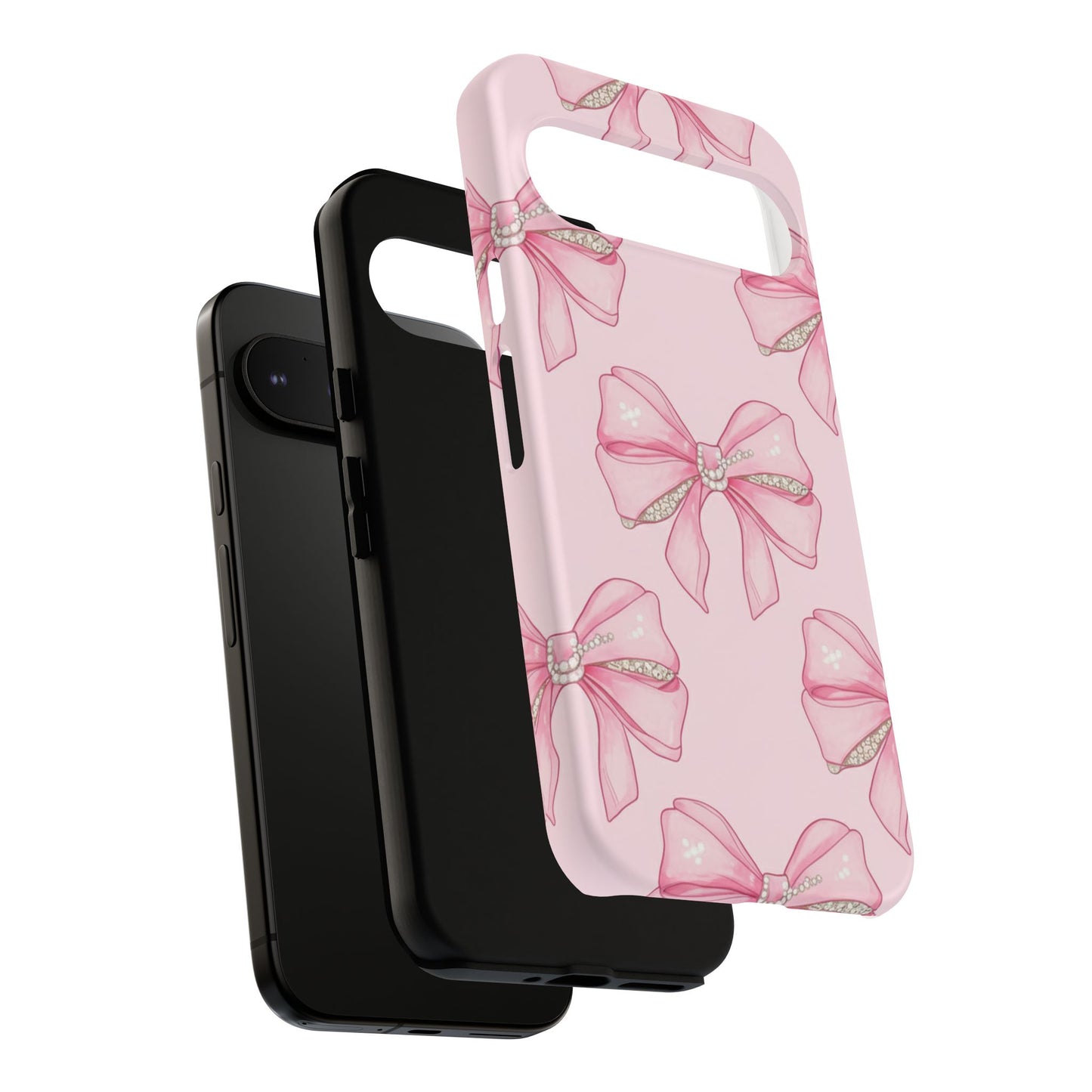 Pink Bow Pattern Phone Case | Coquette Aesthetic Tough Protective Case