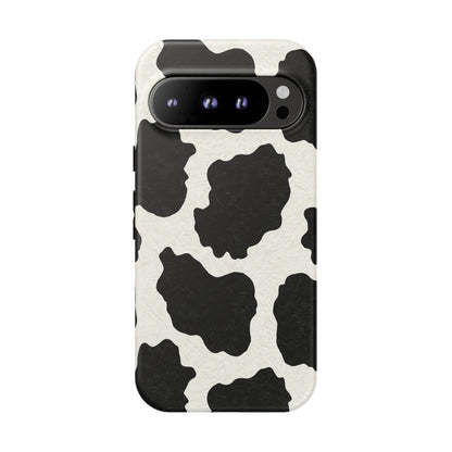 Black & White Cow Print Phone Case | Aesthetic Tough Protective Case