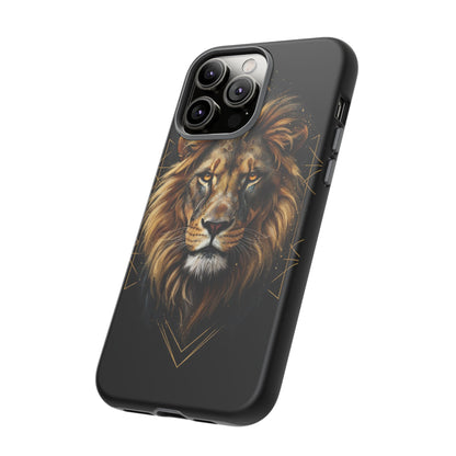 Majestic Lion Phone Case – Black Gold Luxury Lion Art Tough Protective Case