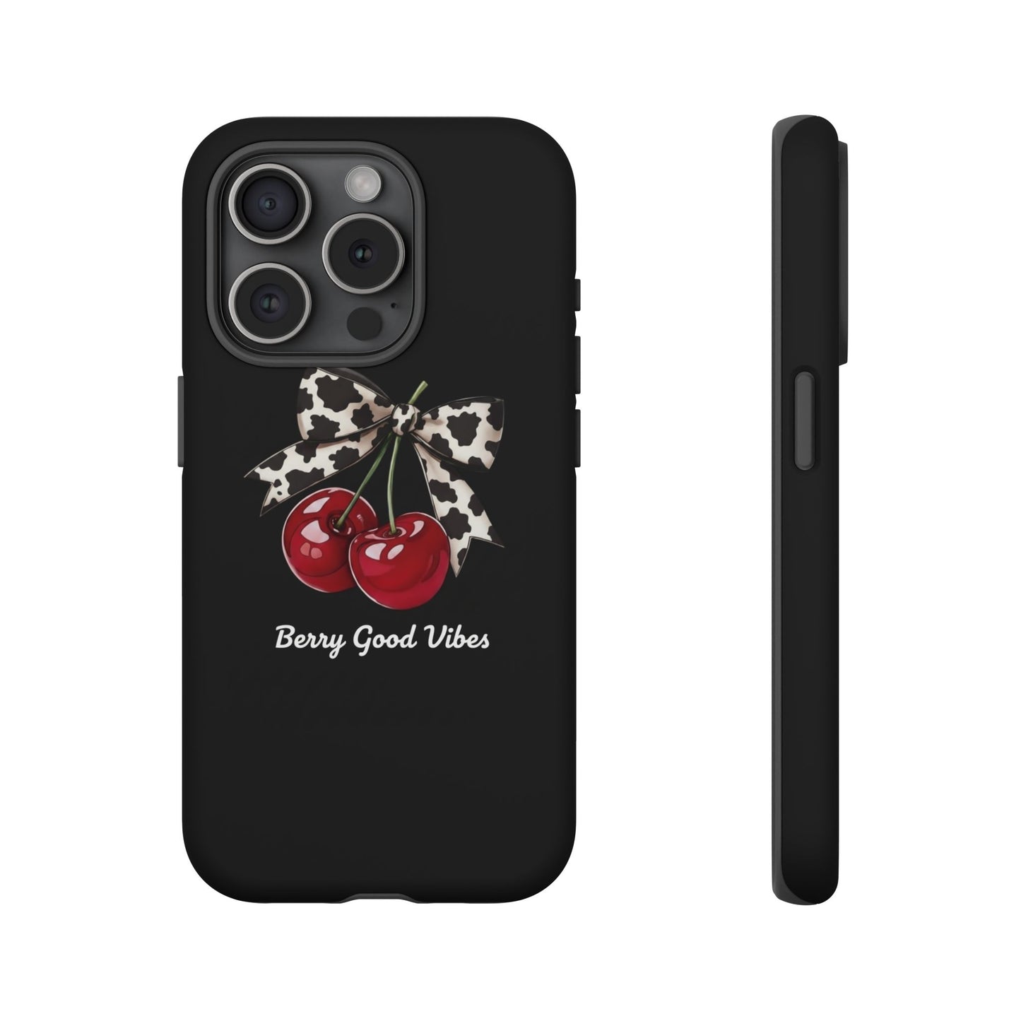 Cherry Cow Print Phone Case | Coquette Bow Aesthetic iPhone & Samsung Tough Case