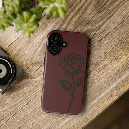 Black Rose Burgundy iPhone Case | Dark Aesthetic Shockproof Protective Cover