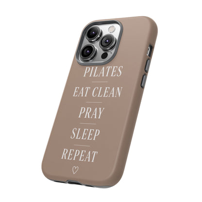 Pilates Phone Case | Eat Clean Pray Sleep Repeat Aesthetic | Wellness Girl Gift