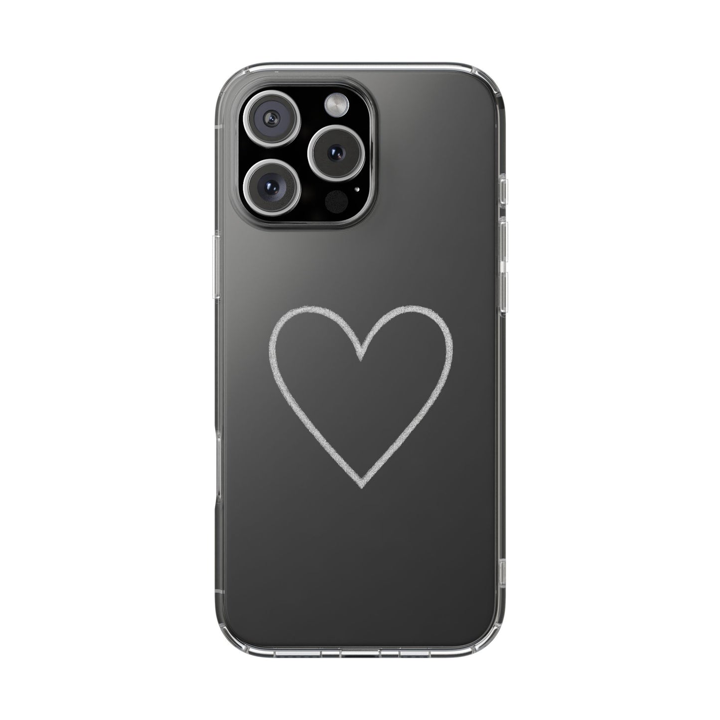 Minimal Hand-Drawn Heart Clear Phone Case | Aesthetic Clear Protective Case