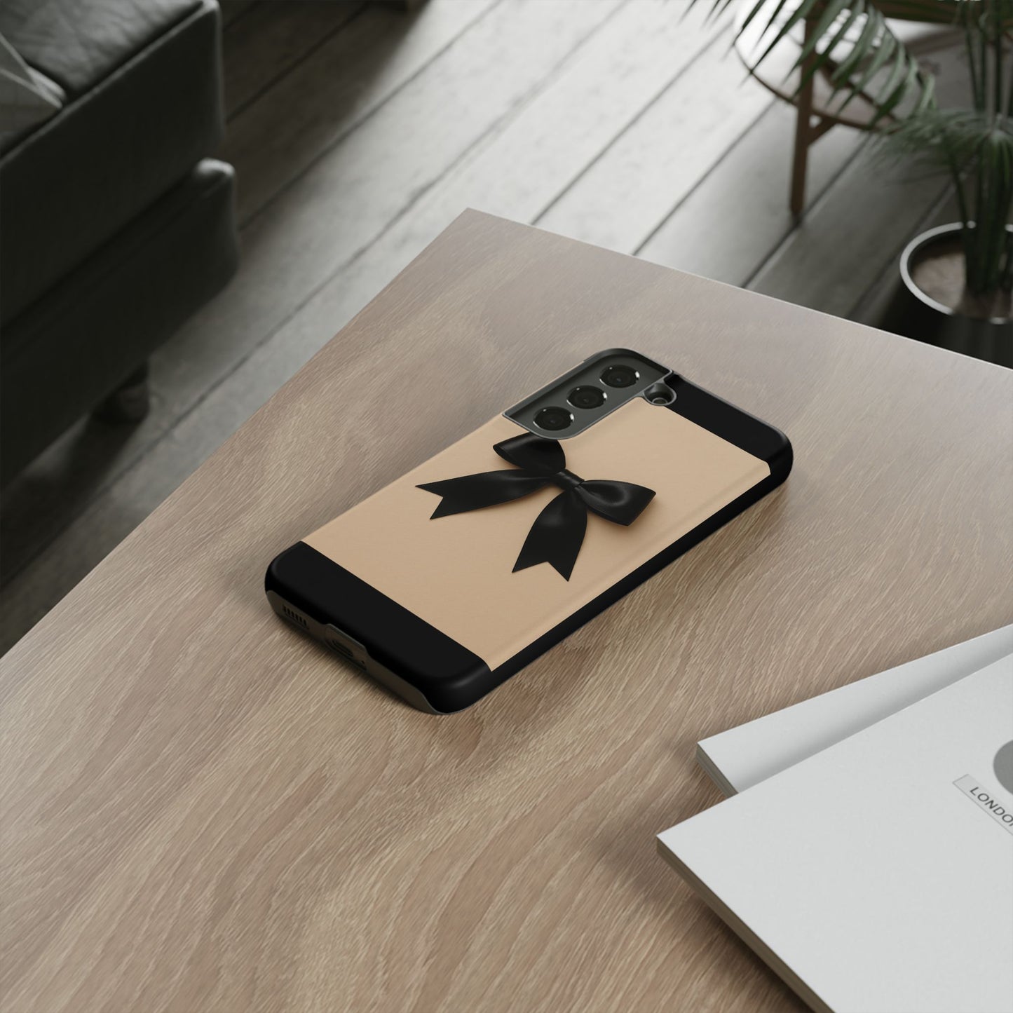 Black Bow Phone Case | Elegant Coquette Bow Design | Chic Neutral Tough Case for iPhone & Samsung