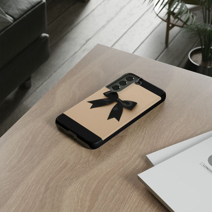 Black Bow Phone Case | Elegant Coquette Bow Design | Chic Neutral Tough Case for iPhone & Samsung