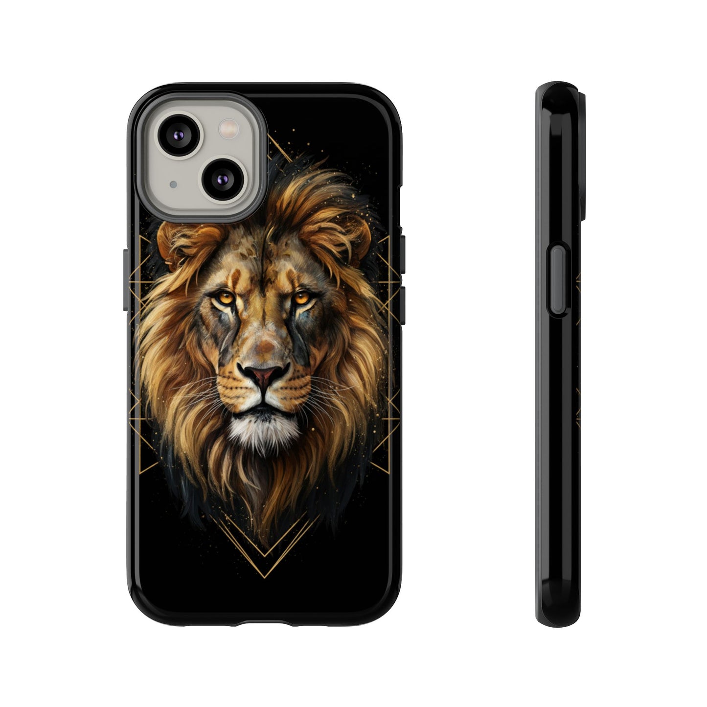 Majestic Lion Phone Case – Black Gold Luxury Lion Art Tough Protective Case