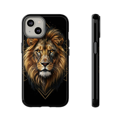 Majestic Lion Phone Case – Black Gold Luxury Lion Art Tough Protective Case