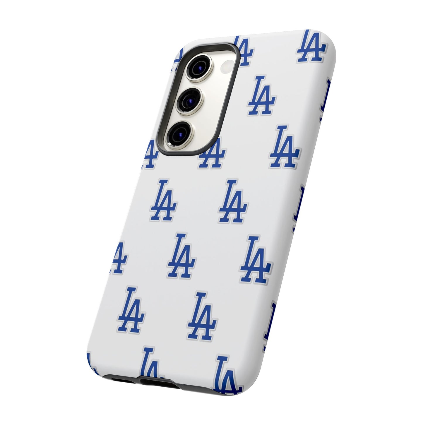 Blue LA Monogram Pattern Phone Case | Minimal Baseball Inspired Tough Cover