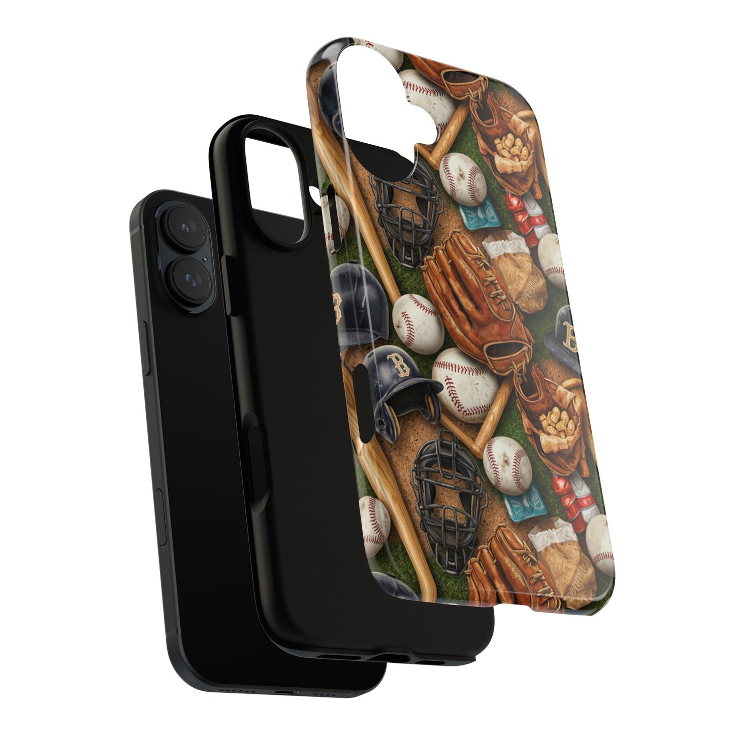 Baseball Gear Collage Phone Case – Vintage Baseball Equipment Sports Tough Case