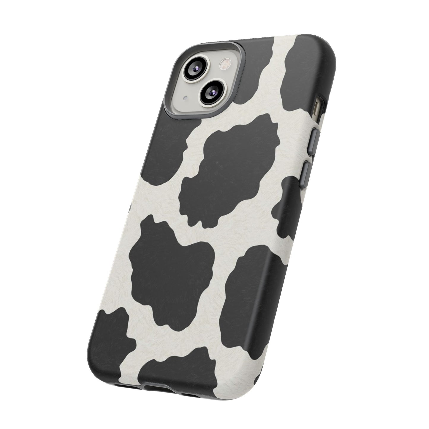 Black & White Cow Print Phone Case | Western Aesthetic iPhone & Samsung Tough Case