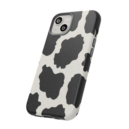 Black & White Cow Print Phone Case | Western Aesthetic iPhone & Samsung Tough Case