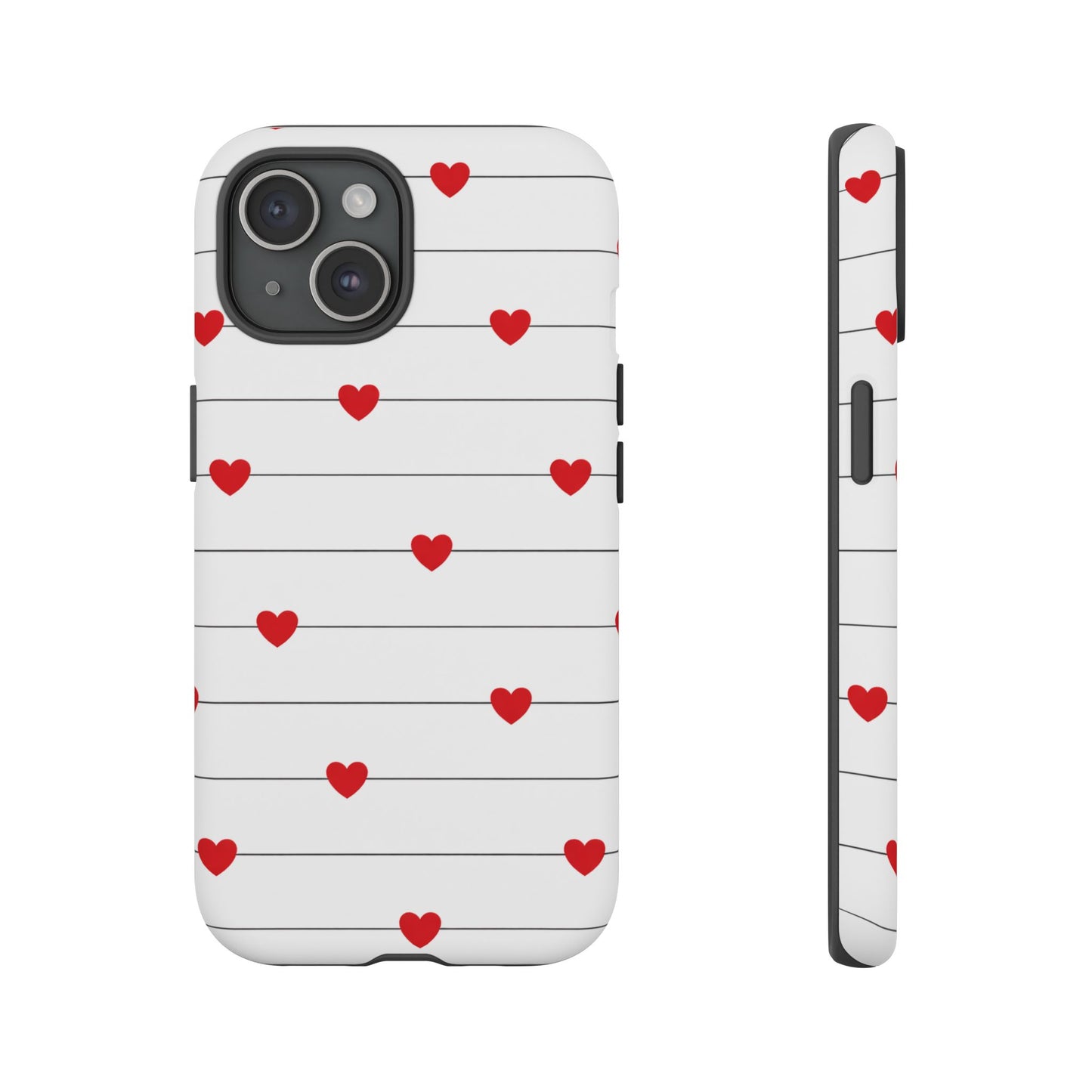 Red Heart Stripe iPhone Case | Tough Shockproof Love Aesthetic Cover
