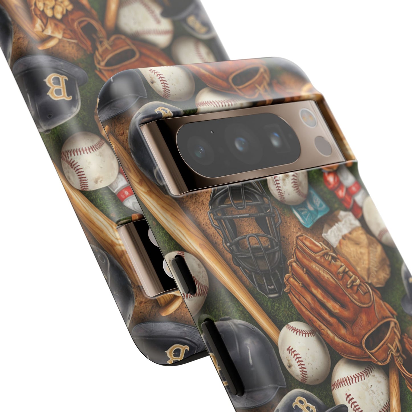 Baseball Gear Collage Phone Case – Vintage Baseball Equipment Sports Tough Case