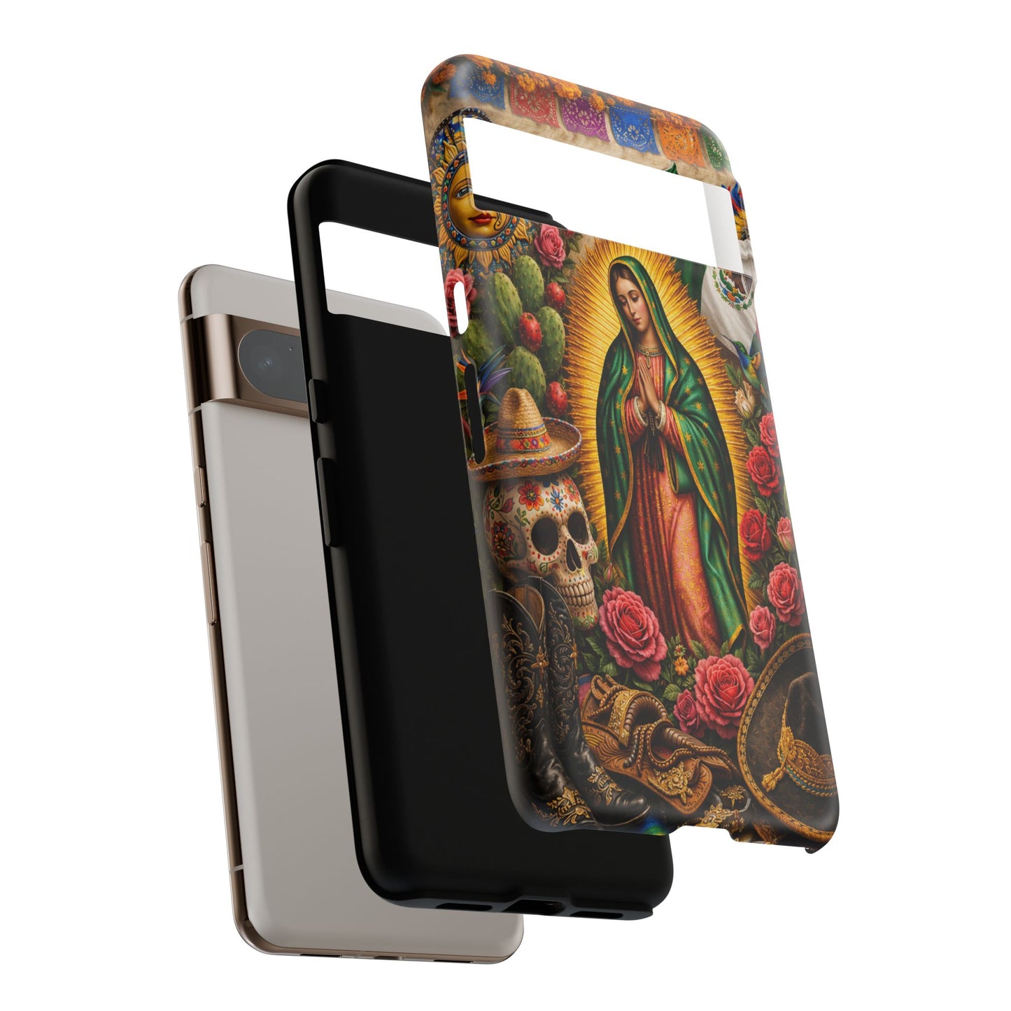 Virgen de Guadalupe Phone Case Mexican Floral iPhone Samsung Pixel Case
