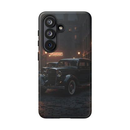 Vintage Classic Car Phone Case | Retro Noir Aesthetic | 1930s Street Scene Tough Case for iPhone & Samsung