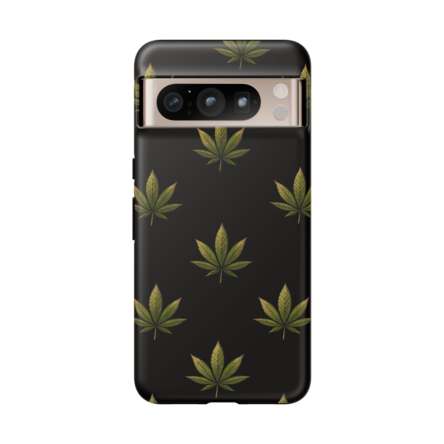 Cannabis Leaf Phone Case Green Weed Leaf Pattern Tough Protective Cover