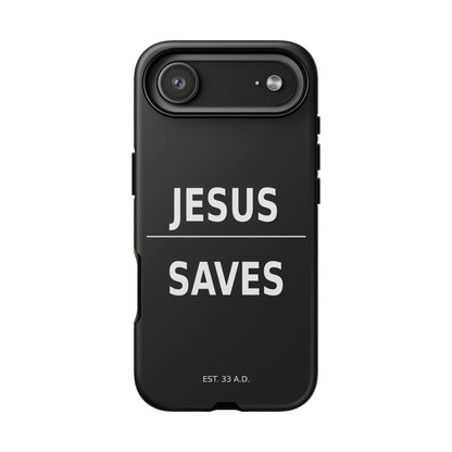 Jesus Saves Phone Case Christian Religious Minimalist Black Tough Cover