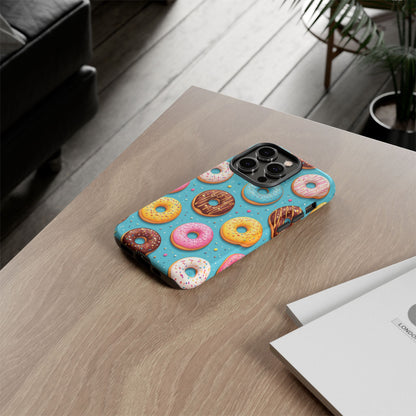 Cute Donut Pattern Phone Case – Colorful Sprinkles Dessert Design for Iphone, Samsung Galaxy and Pixel