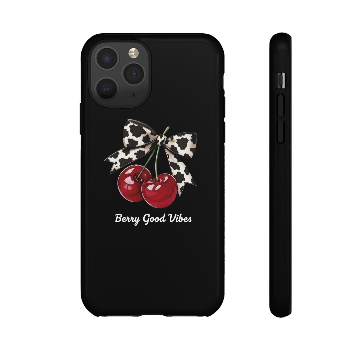 Cherry Cow Print Phone Case | Coquette Bow Aesthetic | Tough Protective Case