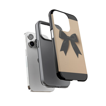 Black Bow Phone Case | Elegant Coquette Bow Design | Chic Neutral Tough Case for iPhone & Samsung