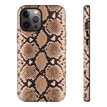 Snake Print Phone Case – Brown Python Pattern Slim Protective Cover for Iphone, Samsung Galaxy and Pixel