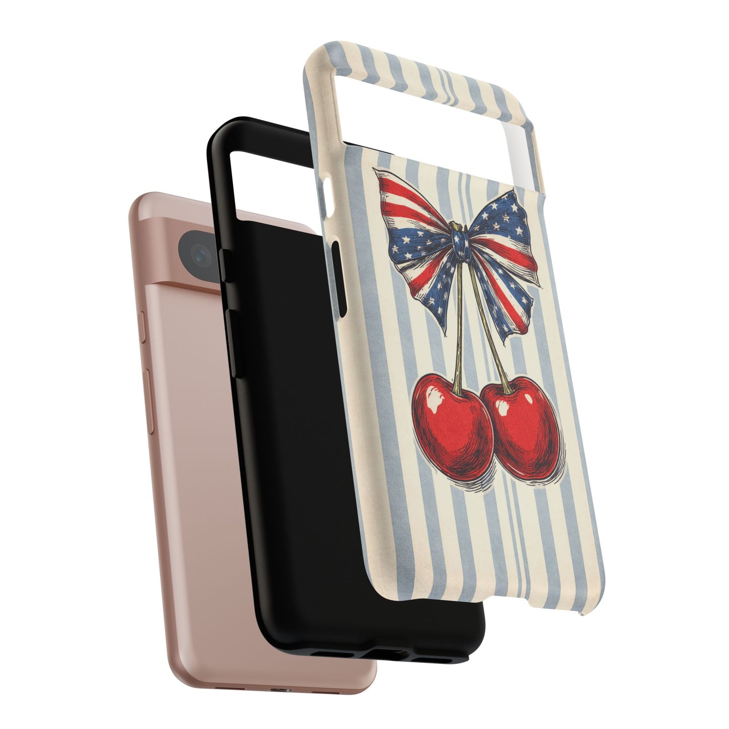 Patriotic Cherry Phone Case Americana Coquette Aesthetic iPhone Samsung