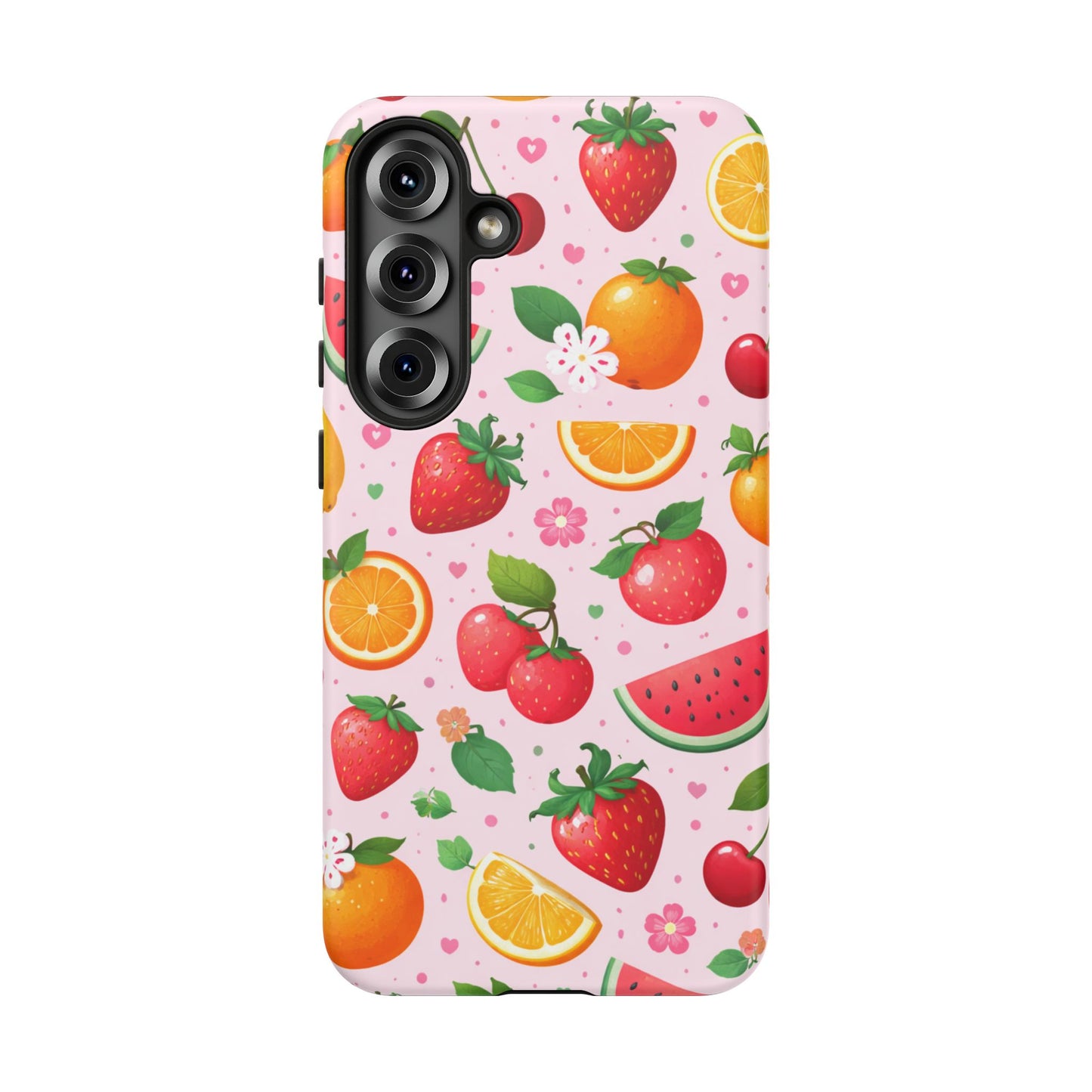 Fruit Phone Case – Tough Shockproof, Strawberry Cherry Citrus Summer Design for Iphone, Samsung Galaxy and Pixel