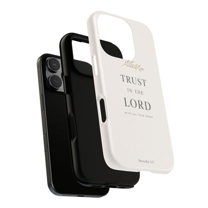 Proverbs 3:5 Christian Phone Case Trust in the Lord Minimalist Faith Cover
