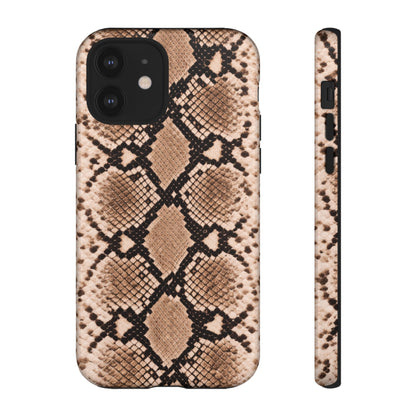 Snake Print Phone Case – Brown Python Pattern Slim Protective Cover for Iphone, Samsung Galaxy and Pixel