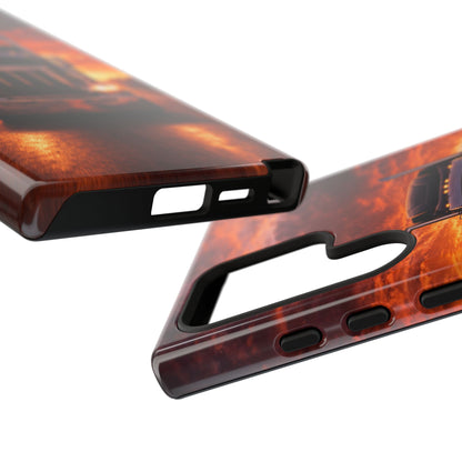 Big Rig Truck Phone Case Sunset Highway Semi Truck iPhone Samsung Cover