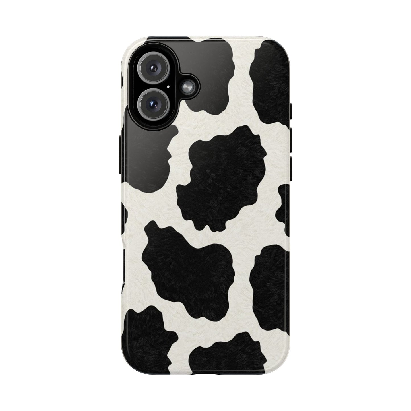 Black & White Cow Print Phone Case | Western Aesthetic iPhone & Samsung Tough Case