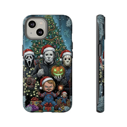 Christmas Horror Phone Case – Festive Slasher Collage Tough Case (iPhone, Samsung, Pixel)