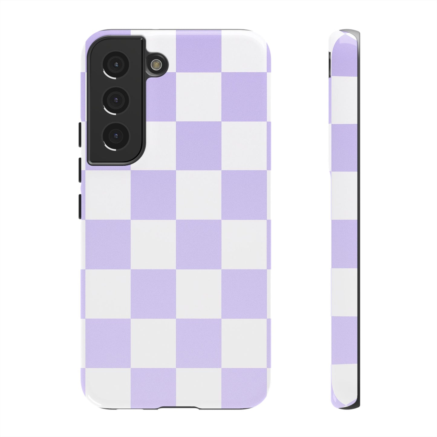 Lavender Checkerboard Phone Case | Pastel Aesthetic Checkered iPhone & Samsung Tough Case