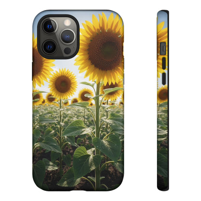 Sunflower Field Phone Case | Golden Hour Floral Aesthetic | Bright Summer Tough Case