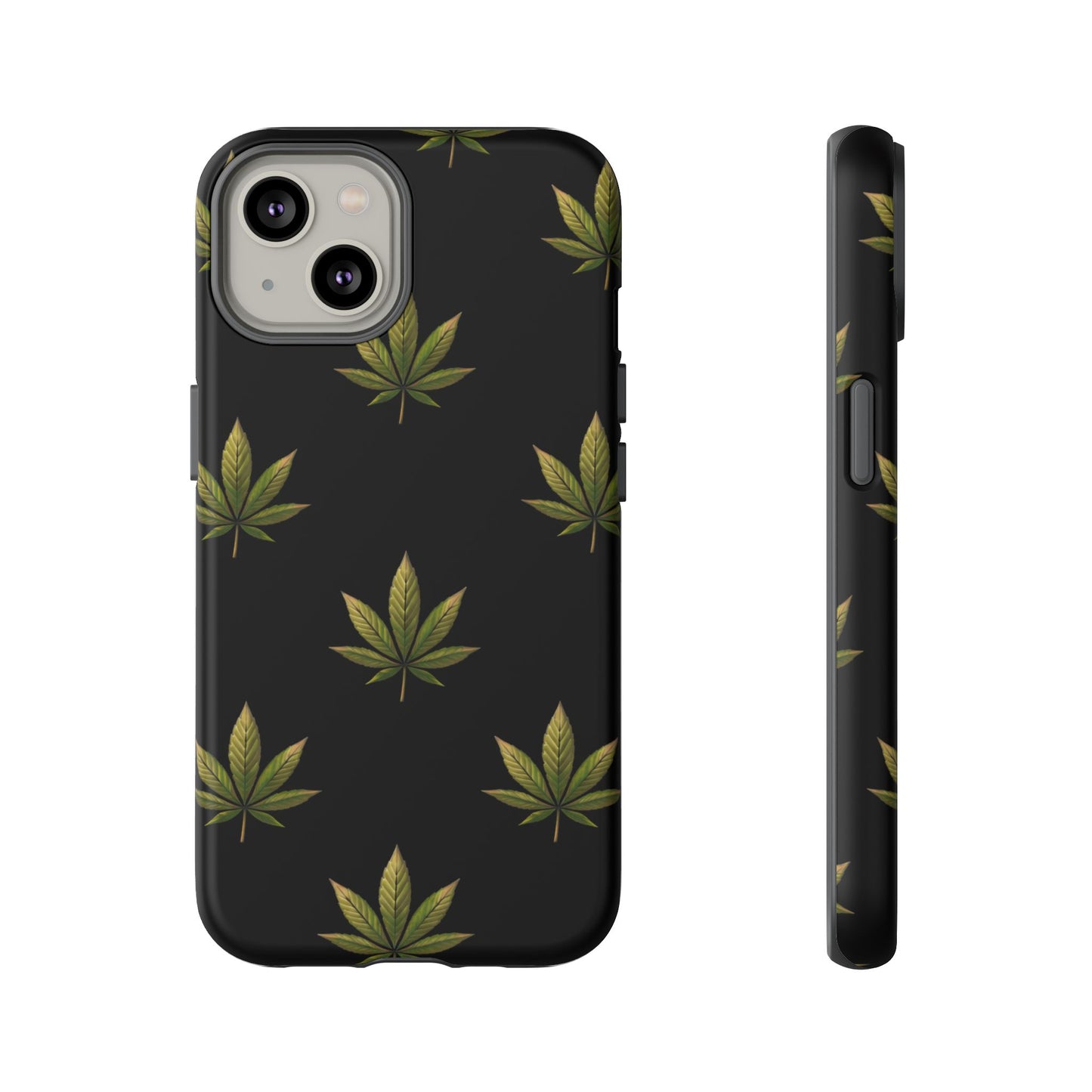 Cannabis Leaf Phone Case Green Weed Leaf Pattern Tough Protective Cover