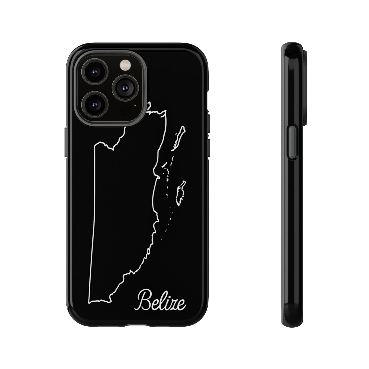 Belize Outline Phone Case – Minimal Country Map Tough Case (iPhone, Samsung, Pixel)