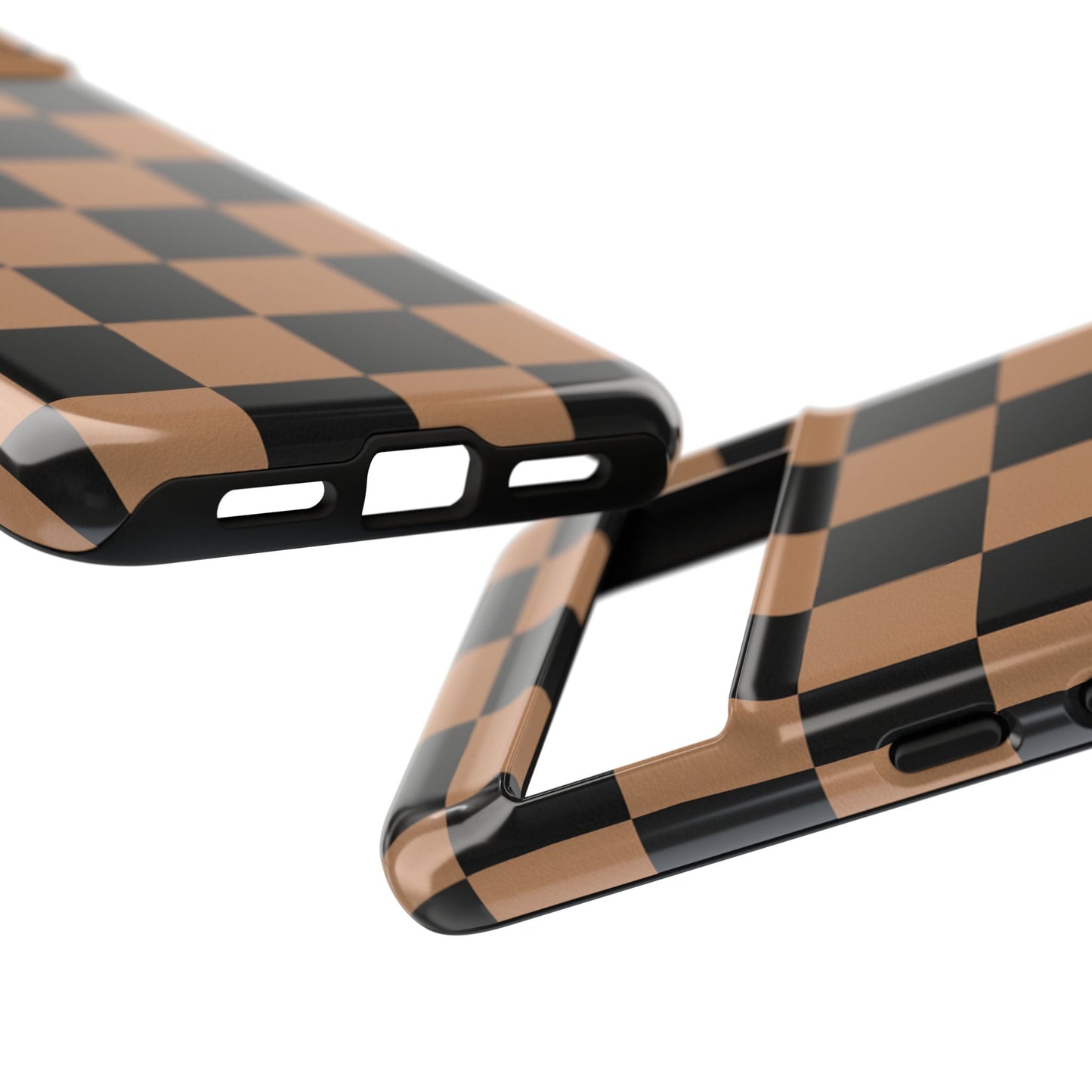 Brown Checkerboard Phone Case | Aesthetic Tough Protective Case