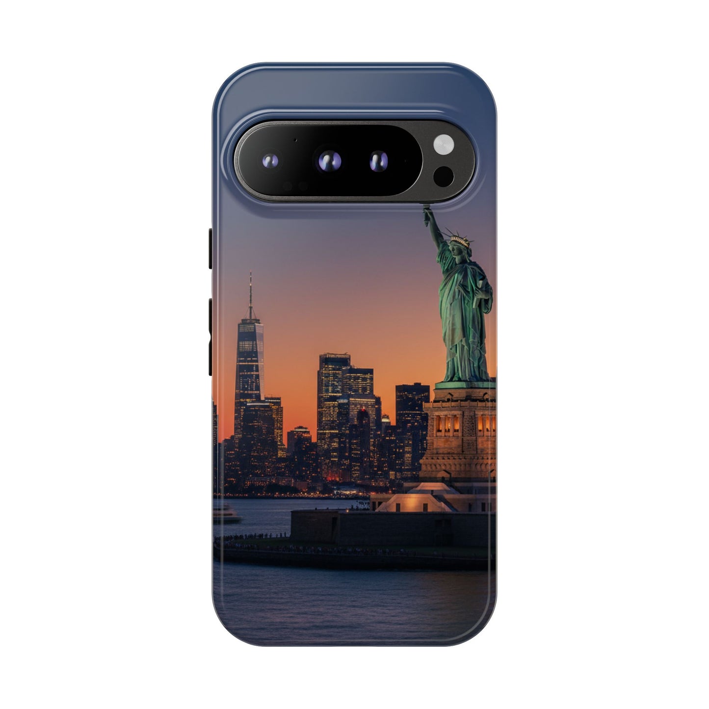 Statue of Liberty Sunset Phone Case – New York City Skyline Travel Aesthetic Tough Case