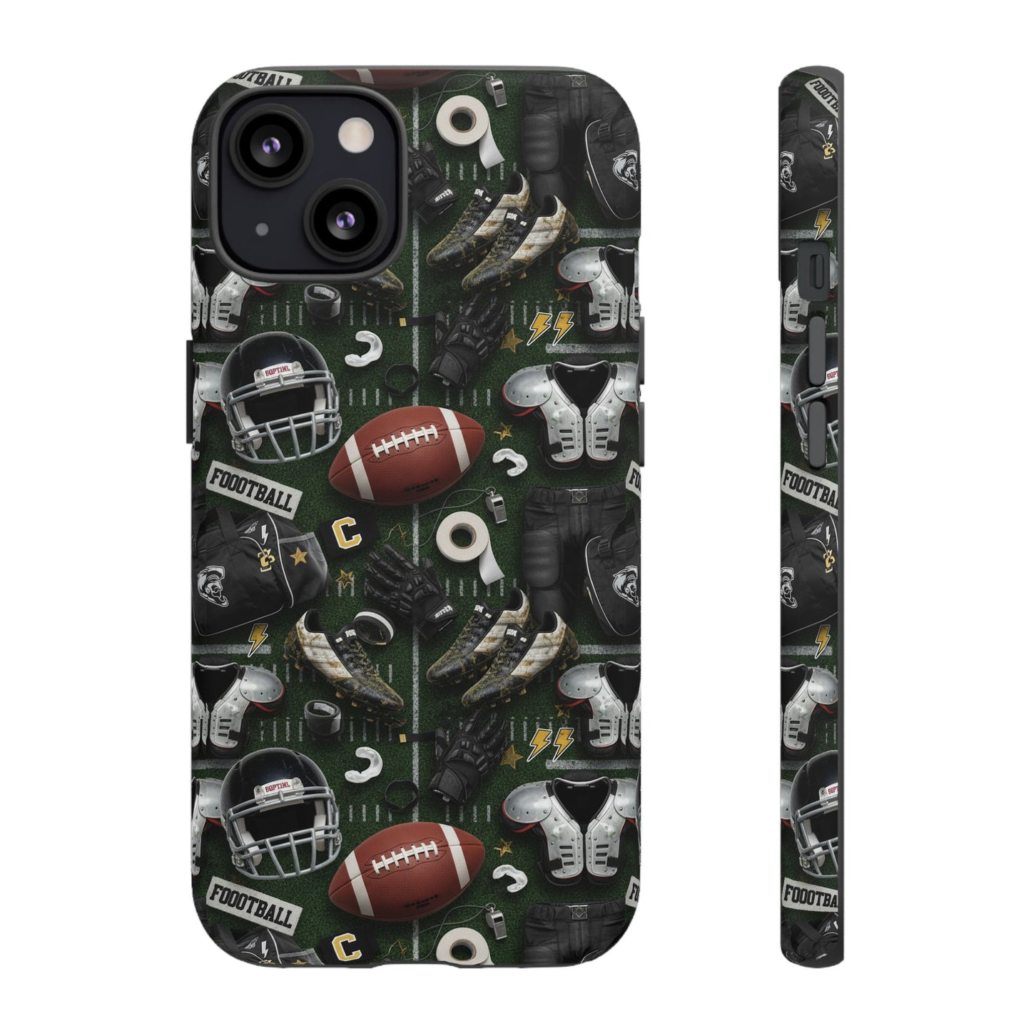 Football Pattern Phone Case – Sports Fan Tough Protective Game Day Case