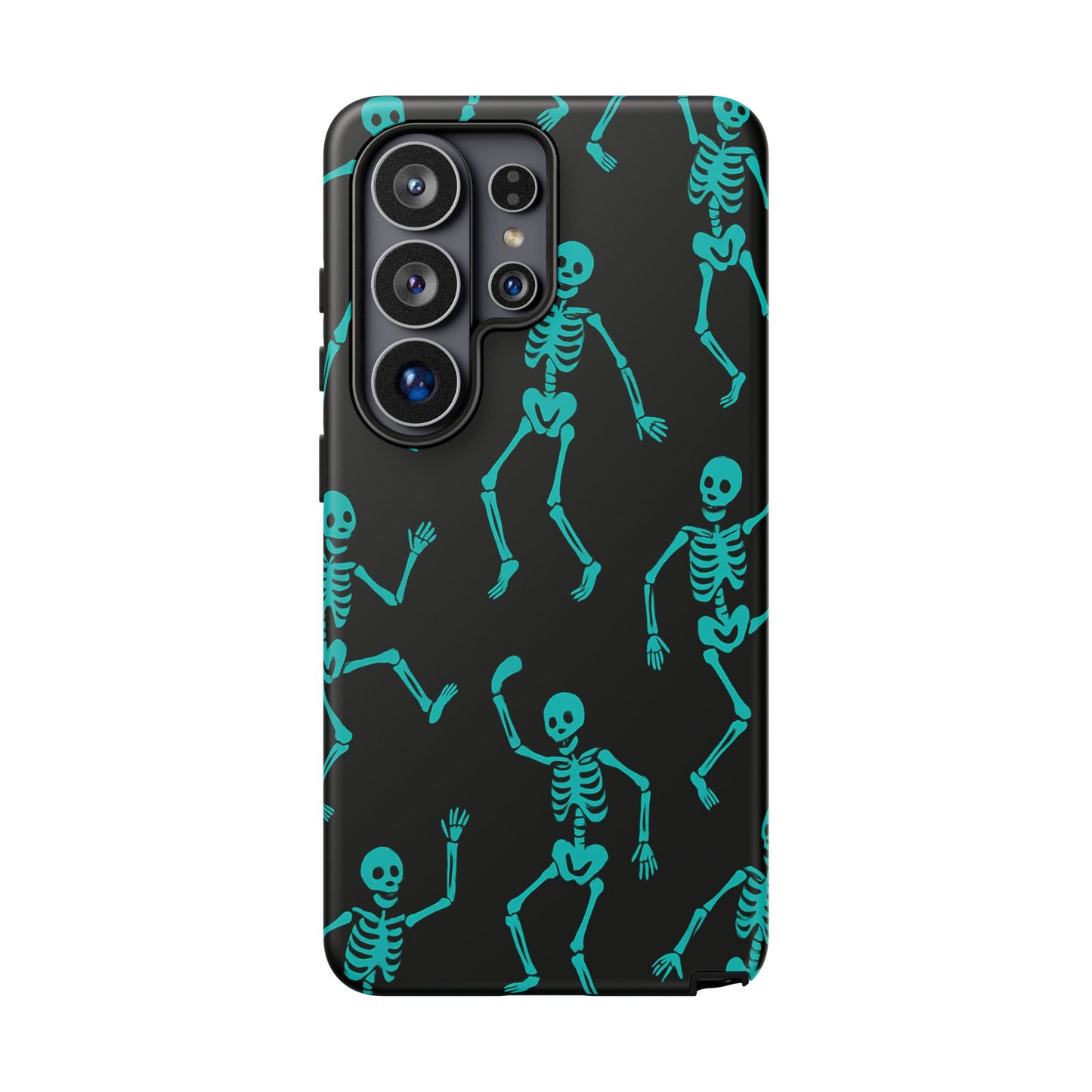 Dancing Teal Skeletons Phone Case | Tough Protective Case for Iphone, Samsung Galaxy and Pixel