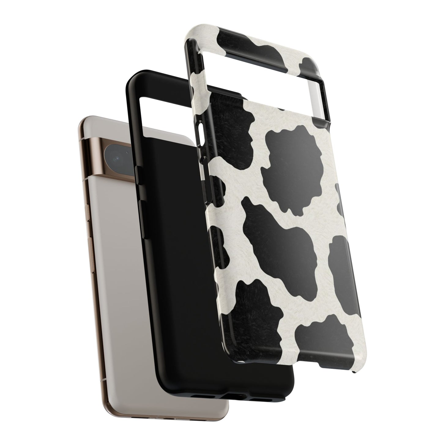 Black & White Cow Print Phone Case | Western Aesthetic iPhone & Samsung Tough Case