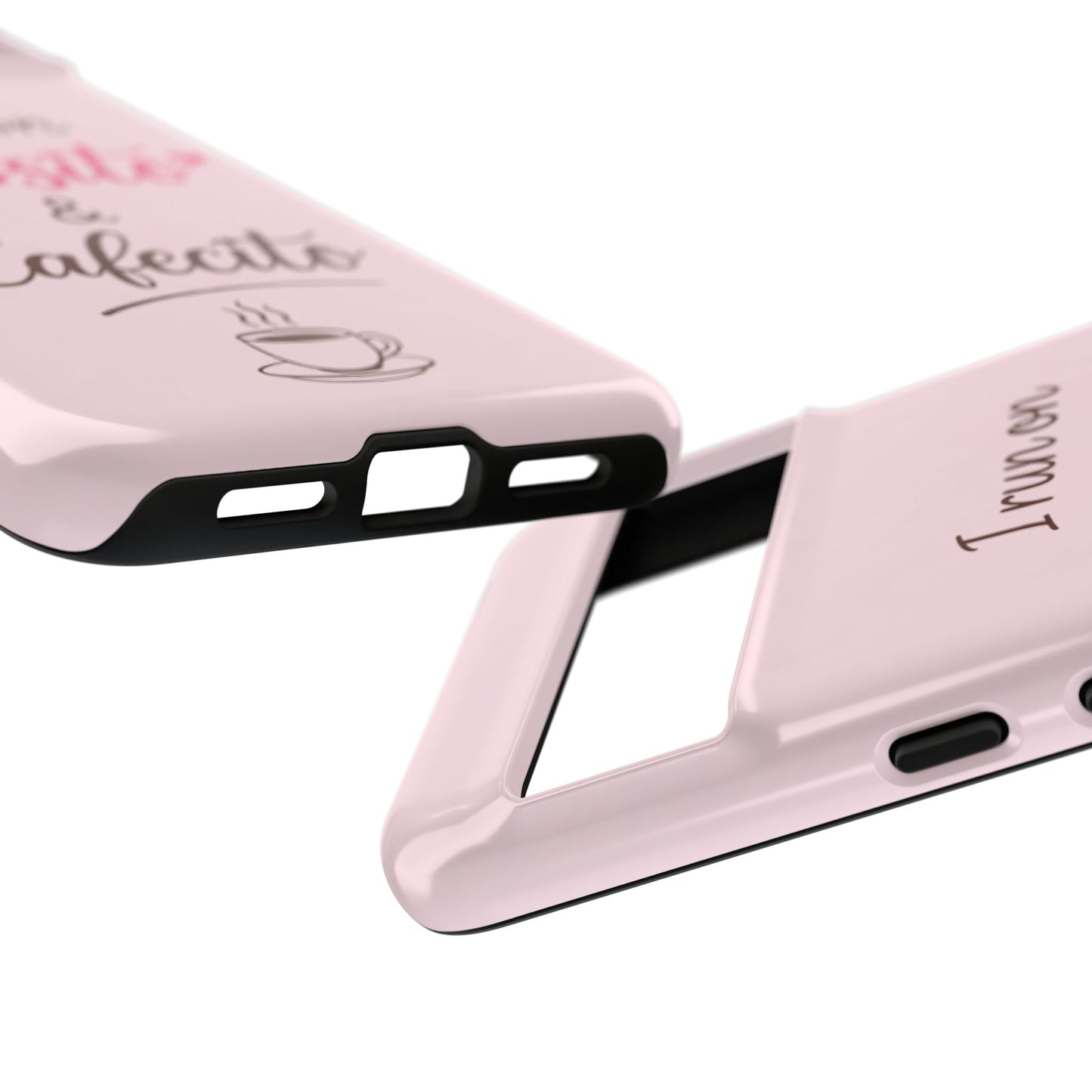 I Run on Diosito y Cafecito Phone Case, Pink Aesthetic Latina Faith Coffee Case, Girly Protective iPhone Samsung Cover