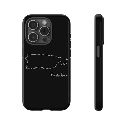 Puerto Rico Outline Phone Case – Minimal Country Map Tough Case (iPhone, Samsung, Pixel)