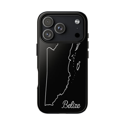 Belize Outline Phone Case – Minimal Country Map Tough Case (iPhone, Samsung, Pixel)
