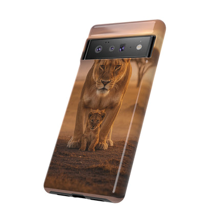 Lioness & Cub Phone Case | Safari Wildlife Tough Case for iPhone & Samsung