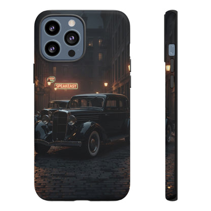 Vintage Classic Car Phone Case | Retro Noir Aesthetic | 1930s Street Scene Tough Case for iPhone & Samsung