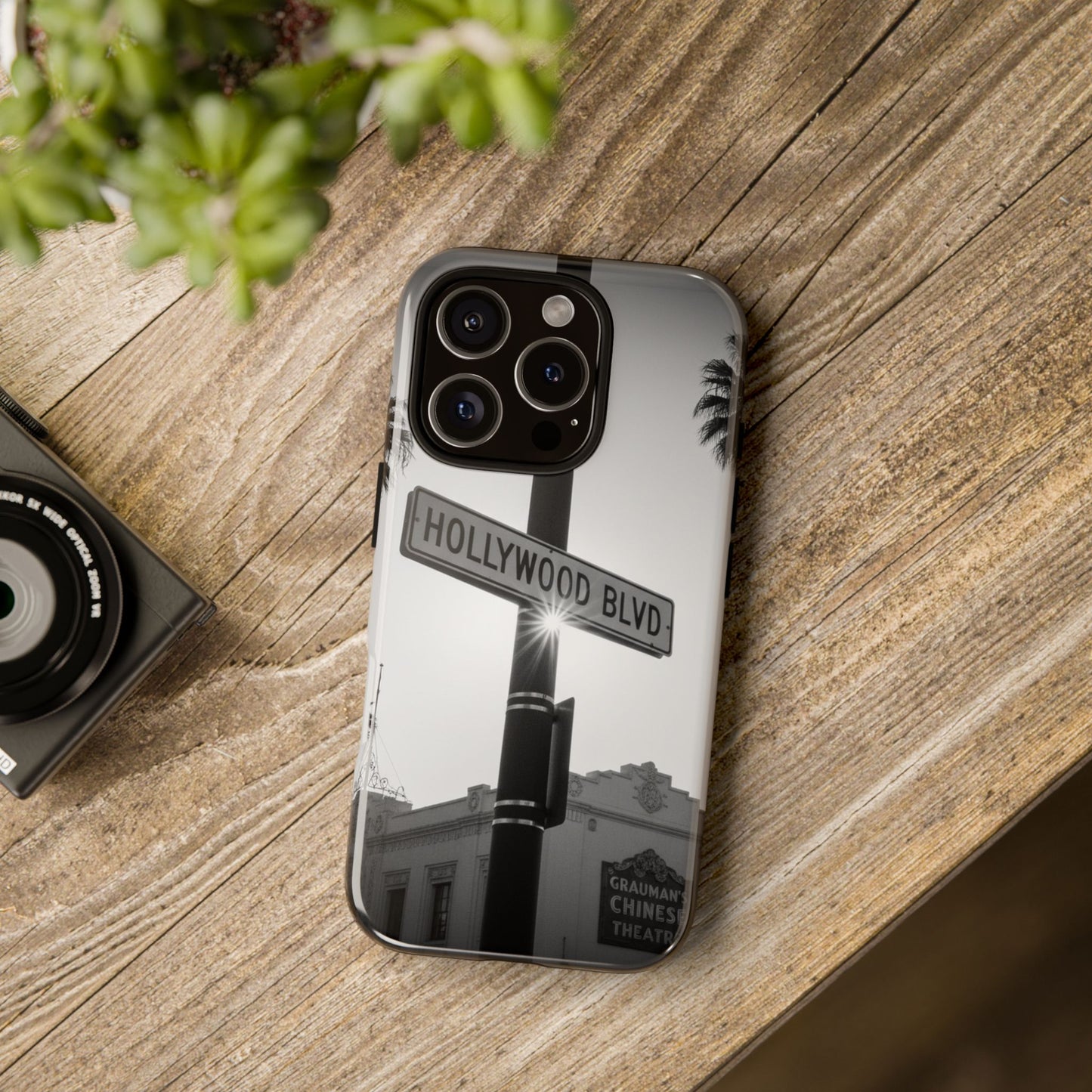 Hollywood Blvd Phone Case | Vintage Los Angeles Street Sign | Black & White LA Aesthetic